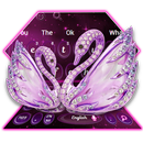 Purple Diamond Swan Keyboard Theme APK