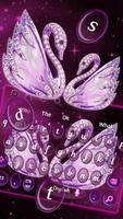Purple Diamond Swan Keyboard Theme capture d'écran 3