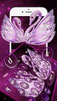 Purple Diamond Swan Keyboard Theme Affiche