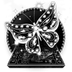Shiny Diamond Butterfly Keyboard