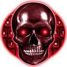 3D Red Metallic Horror Skull Keyboard Theme icône