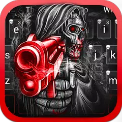Blood Pistol Grim Reaper Keyboard Theme APK download