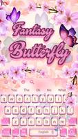 Pink Cherry Blossoms Butterfly Keyboard capture d'écran 3