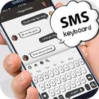 SMS أبيض أسود لوحة مفاتيح الكتابة على الجدران أيقونة