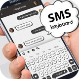 Cartoon SMS wit zwart graffititoetsenbord-icoon