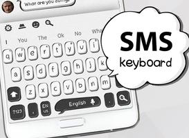 Мультфильм SMS белый черный граффити клавиатуры постер