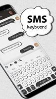 Cartoon SMS White Black Graffiti Keyboard স্ক্রিনশট 1