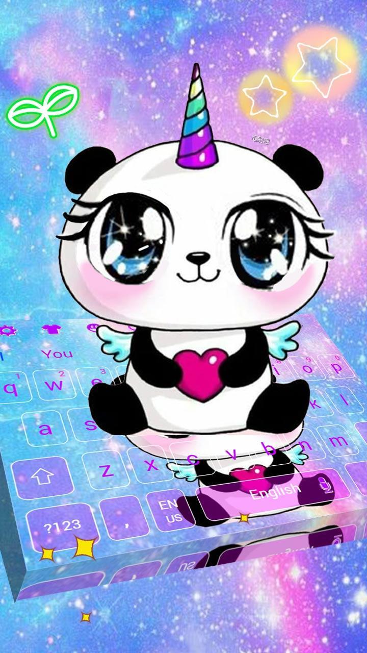 Galaxy Unicorn  Panda  Emoji Keyboard Theme for Android 