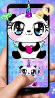 Galaxy Unicorn Panda Emoji Keyboard Theme स्क्रीनशॉट 1