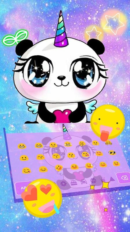 Galaxy Unicorn  Panda Emoji Keyboard  Theme for Android 