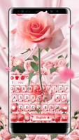 beautiful pink rose keyboard theme Affiche