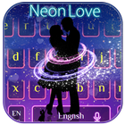 Romantic Neon Love Couple Keyboard icône