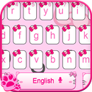 Pink Cute Kitty Cartoon Keyboard Theme APK