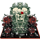 Black Rose Skull Keyboard icône