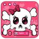 Cute Cartoon Pink Skull Keyboard Theme APK