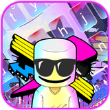 Electronic music DJ emoji keyboard آئیکن