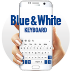 Clavier Blanc Bleu icône