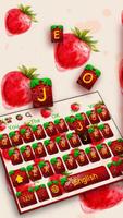 Realistic strawberry keyboard theme poster