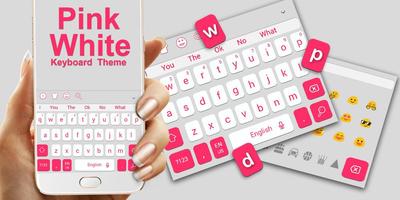 Pink White Keyboard Theme Ekran Görüntüsü 3