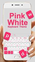 Pink White Keyboard Theme capture d'écran 1