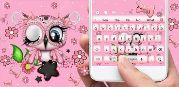 Pink Owl Toy Keyboard