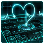 Neon Heart Keyboard Theme