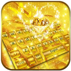 Live Gold Glitter Heart Keyboard