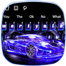 Lightning Neon Blue Car Keyboard Theme APK