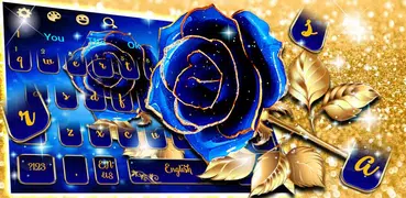Luxury Blue Rose Keyboard Theme