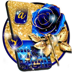 Luxury Blue Rose Keyboard Theme アプリダウンロード