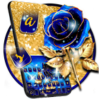 Luxury Blue Rose Keyboard Theme icône
