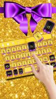 Glitter Gold Bow Keyboard poster