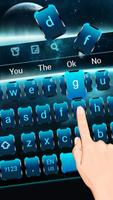 Modern Cool Blue Keyboard poster