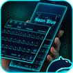 ”Neon Blue Cheetah Keyboard Theme