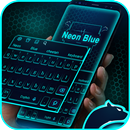 Neon Blue Cheetah Keyboard Theme APK