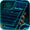 Neon Blue Cheetah Keyboard Theme