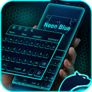 Neon Blue Cheetah Keyboard Theme aplikacja