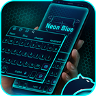 Neon Blue Cheetah Keyboard Theme icône