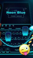 Neon Blue Cheetah Keyboard Theme 스크린샷 1