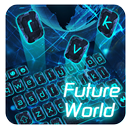 global tech keyboard gps future neon blue APK