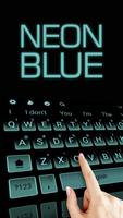 Thème de clavier bleu néon capture d'écran 1