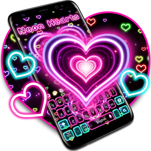Neon Hearts Keyboard