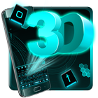 Neon Hologram 3D Tech Keyboard Theme icon