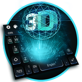 3D Neon Hologram Black Keyboard Theme icon
