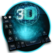 3D Neon Hologram Black Keyboard Theme