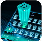 Neon hologram keyboard icon