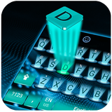 Neon hologram keyboard icon