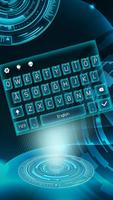 Neon hologram cheetah keyboard poster
