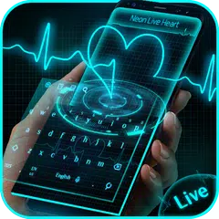 3D Neon Live Heart keyboard APK download