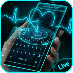 3D Neon Live Heart keyboard